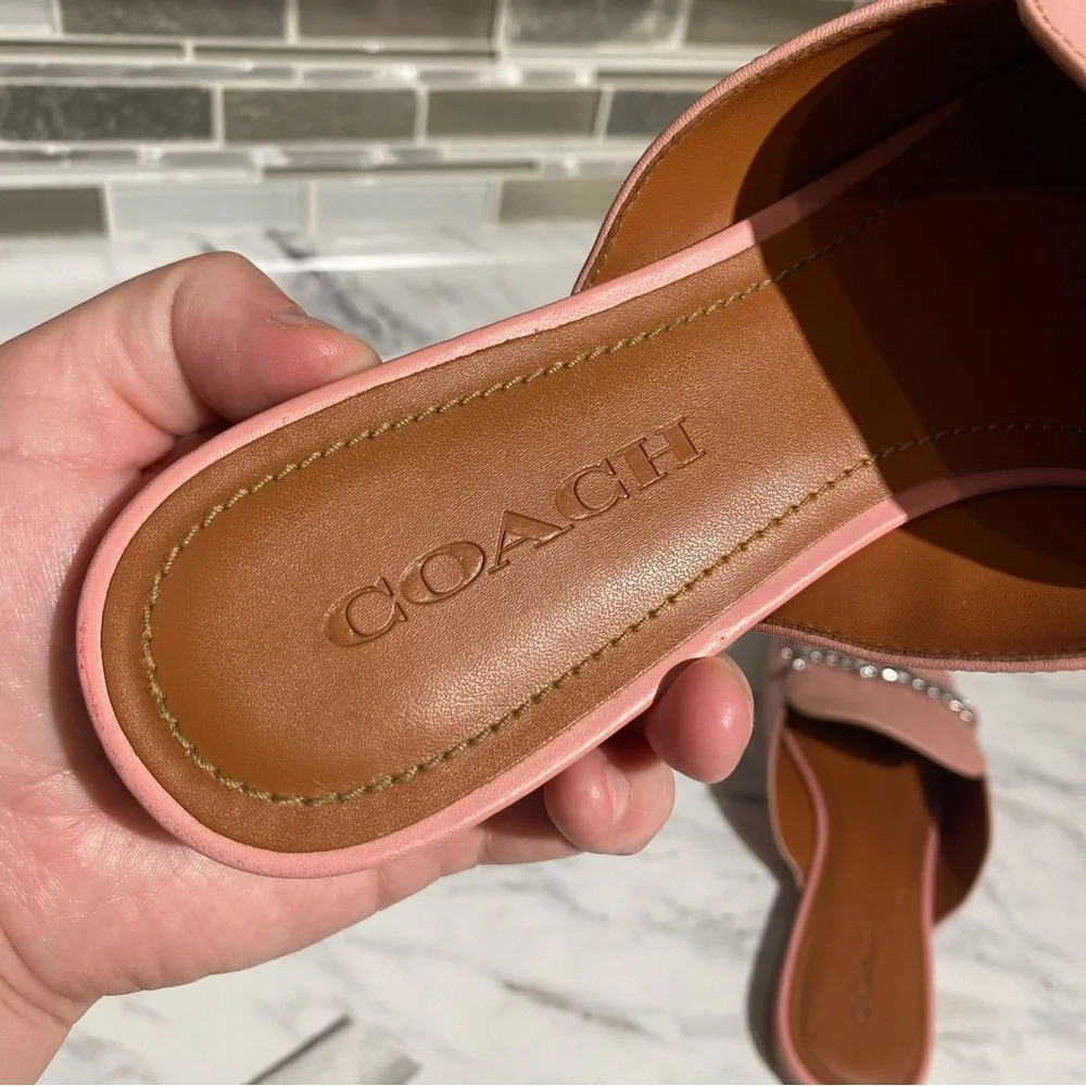 Coach‎ Sofi leather slides mules petal pink - Picture 9 of 16